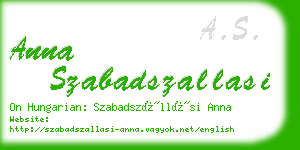 anna szabadszallasi business card